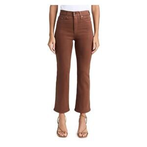 $198 Pistola Lennon Coated Crop - Saddle Brown 27, 22” inseam